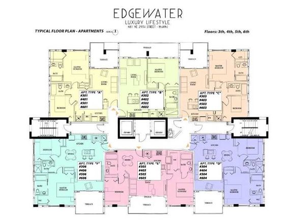 Apto Novo - Edgewater - Centro / Downtown Miami  - 2 dormitrios -  $345,000